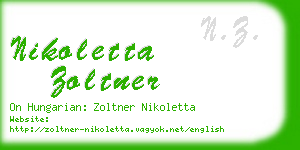 nikoletta zoltner business card